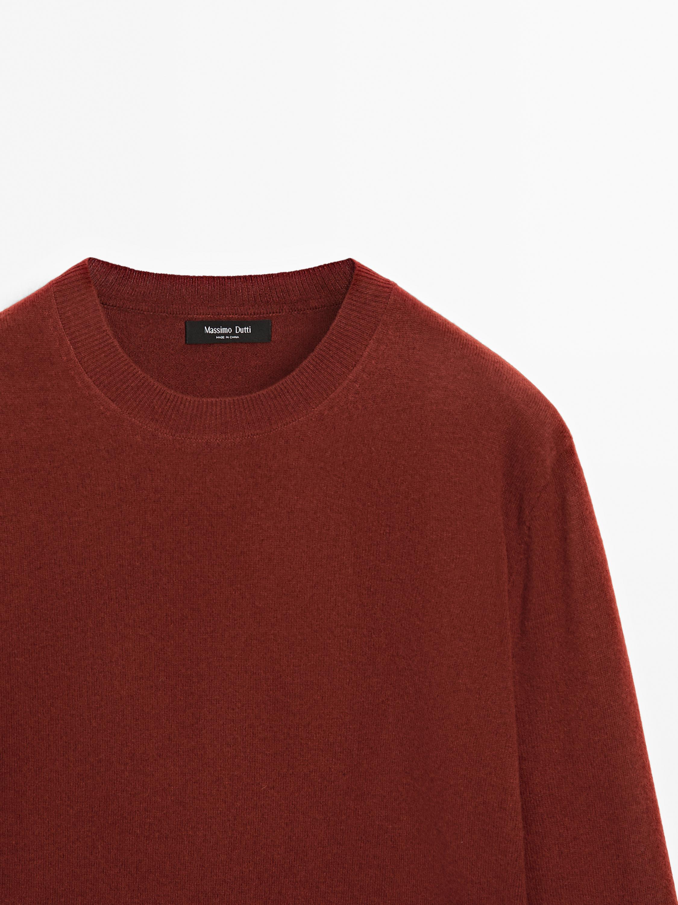 Wool blend crew neck sweater
